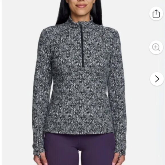 Spyder Black and White athletic pullover quarter zip size medium NWT NEW - Picture 1 of 9